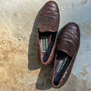 Cole Haan weave slip on brown size 7B made in Brazil minimal wear soft leather